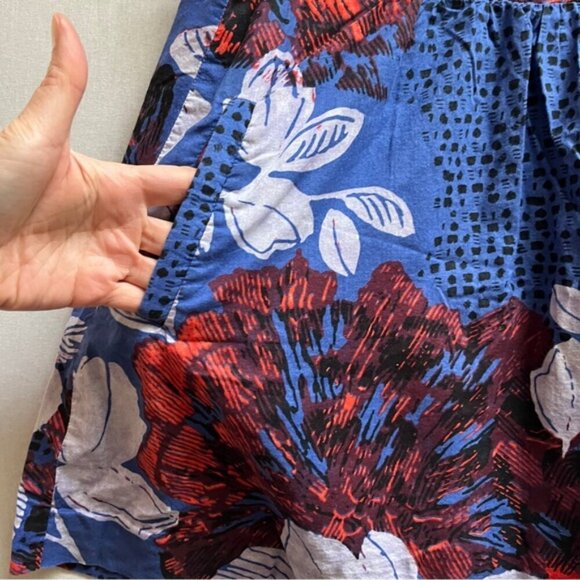 Edme & Esyllte Anthropologie Floral Cotton Printed A Line Skirt S - Picture 3 of 8